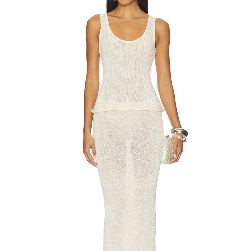 Asta Resort Ana Top in Ivory Sequin NWT